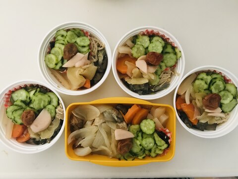 週末の作り置き弁当。少しお仲間が増え、少し味変。